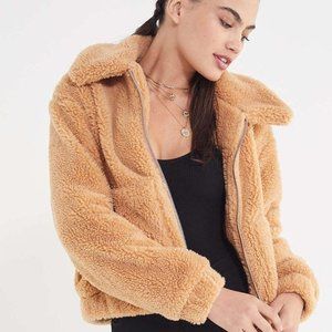 UO Cropped Teddy Jacket